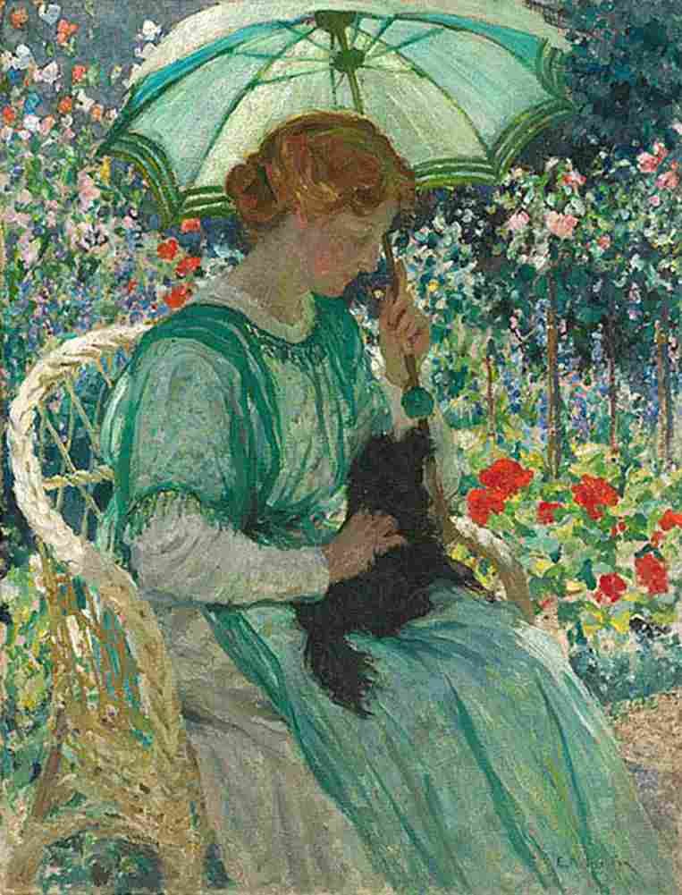 fox The Green Parasol Art A4 Photo Print