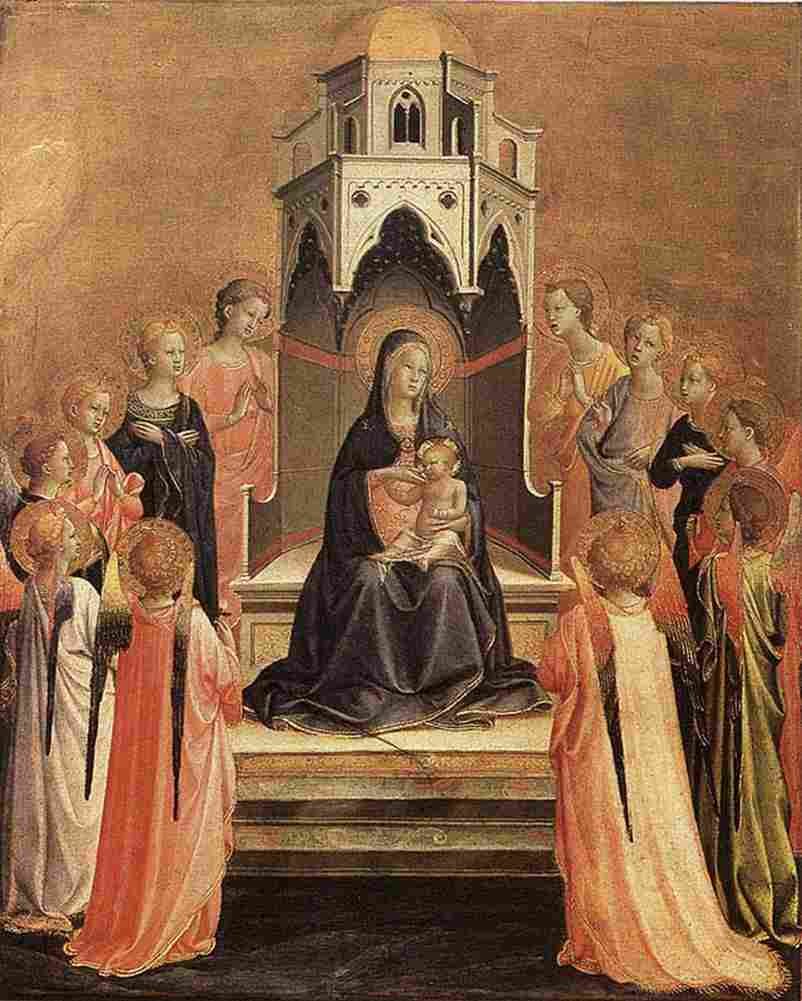 fra Madonna Surrounded by Angels Art A4 Photo Print