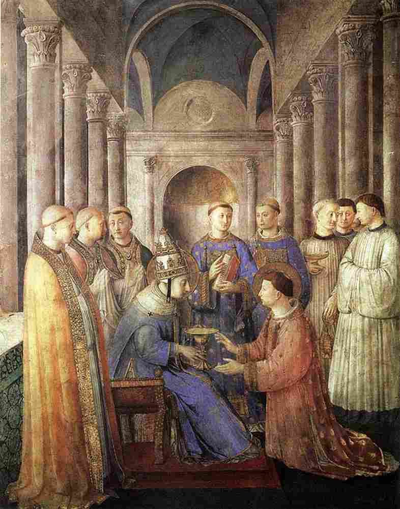 fra Ordination of Saint Lawrence by Saint Sixtus Art A4 Photo Print