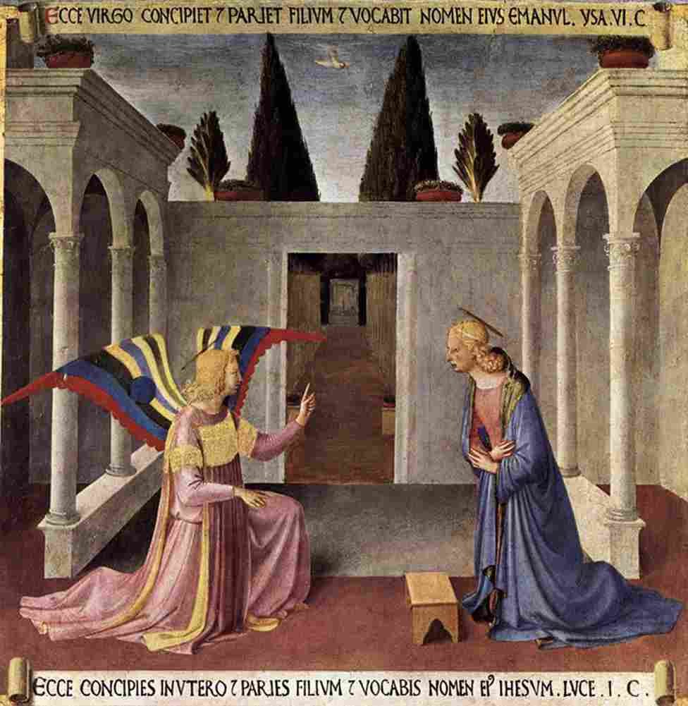 fra angelico the annunciation scene Art A4 Photo Print