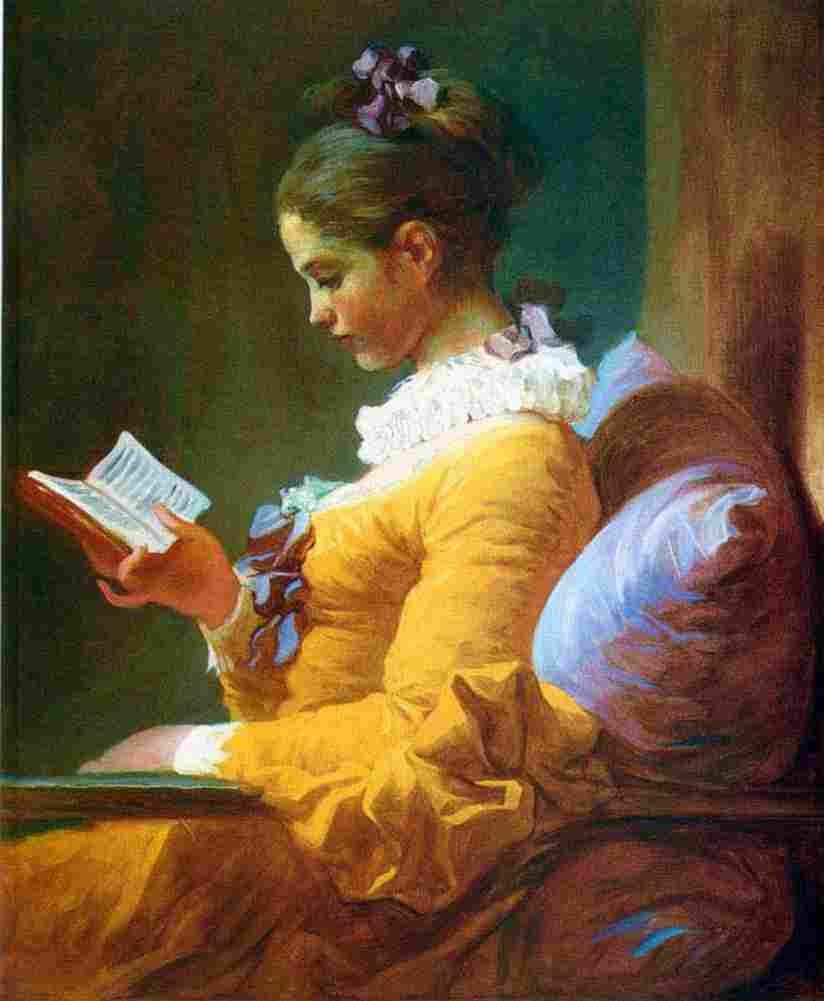 frag Woman reading a Book Art A4 Photo Print