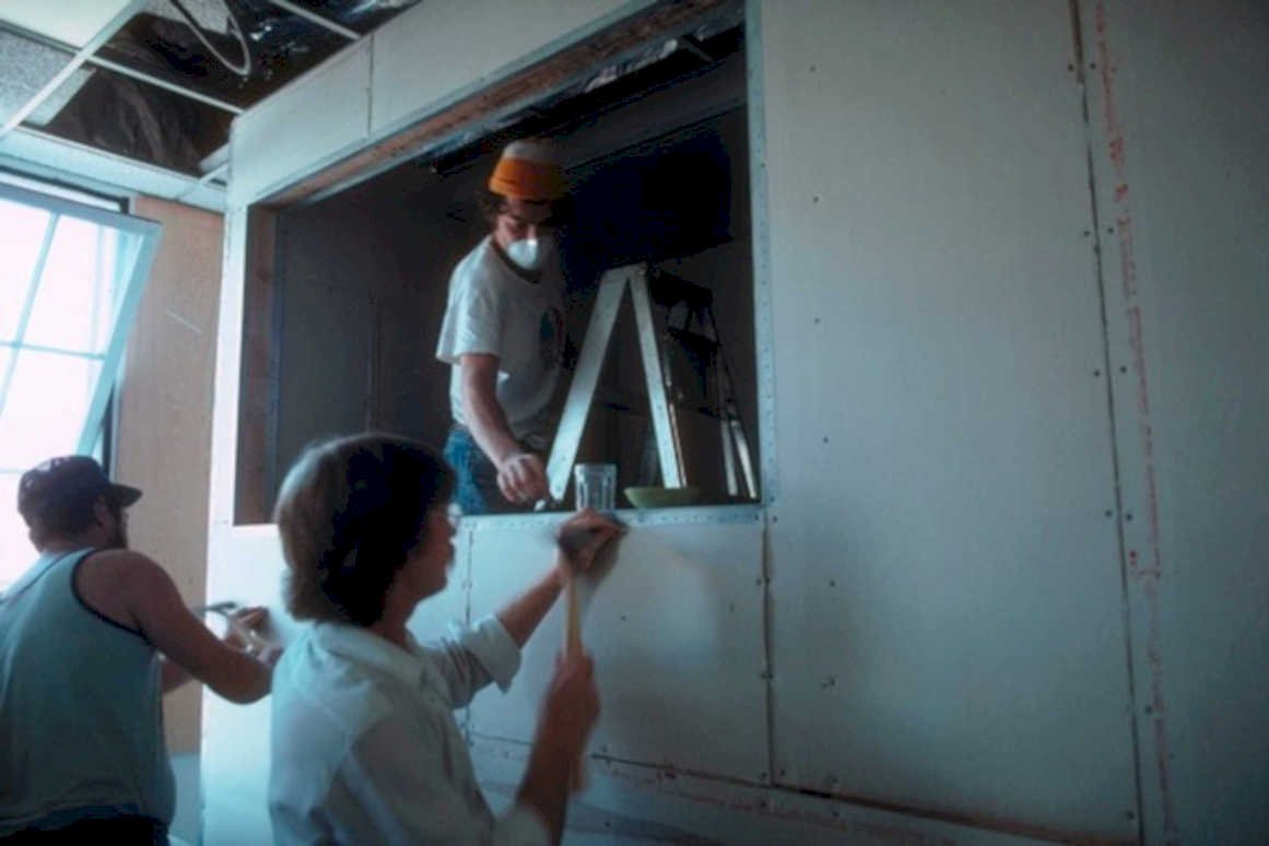 framing drywall workers1980s 1990s A4 Photo Print