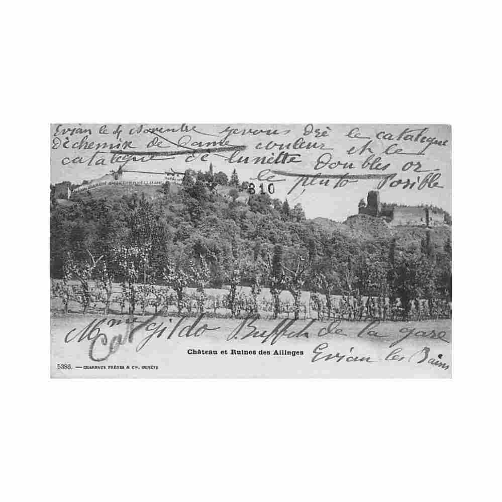 france allinges 74 chateau et ruines ed charnaux 5386 Vintage A4 Photo Print