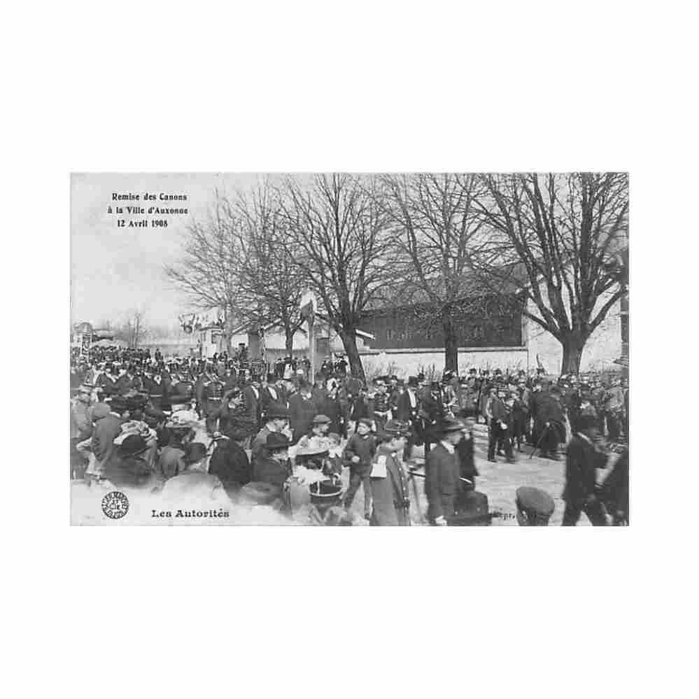 france auxonne 21 remise des canons 12 avril 1908 les autorites ed marcel bauer Vintage A4 Photo Print