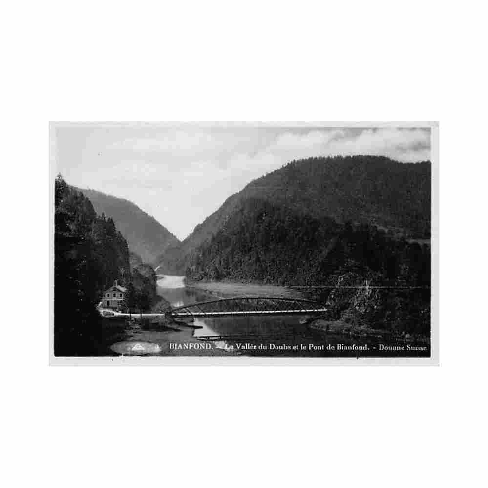 france bianfond 25 la vallee du doubs et le pont de bianfond Vintage A4 Photo Print