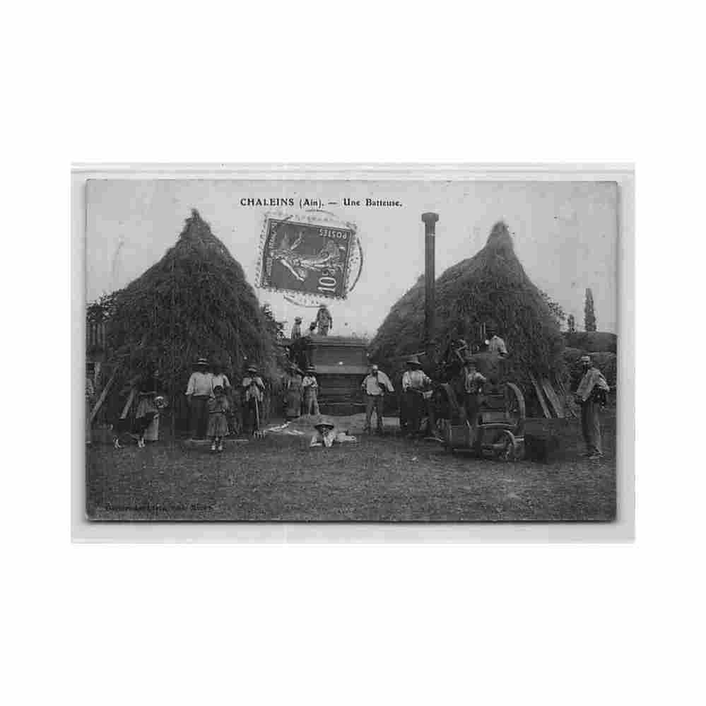 france chaleins 01 une batteuse ed garnier jeandars Vintage A4 Photo Print