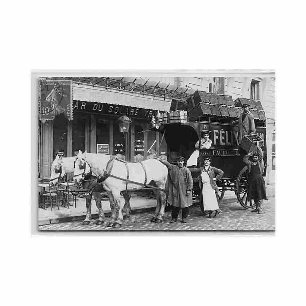 france paris 12e carte attelage felix potin devant le bar du square trousseau ed inconnu Vintage A4 Photo Print