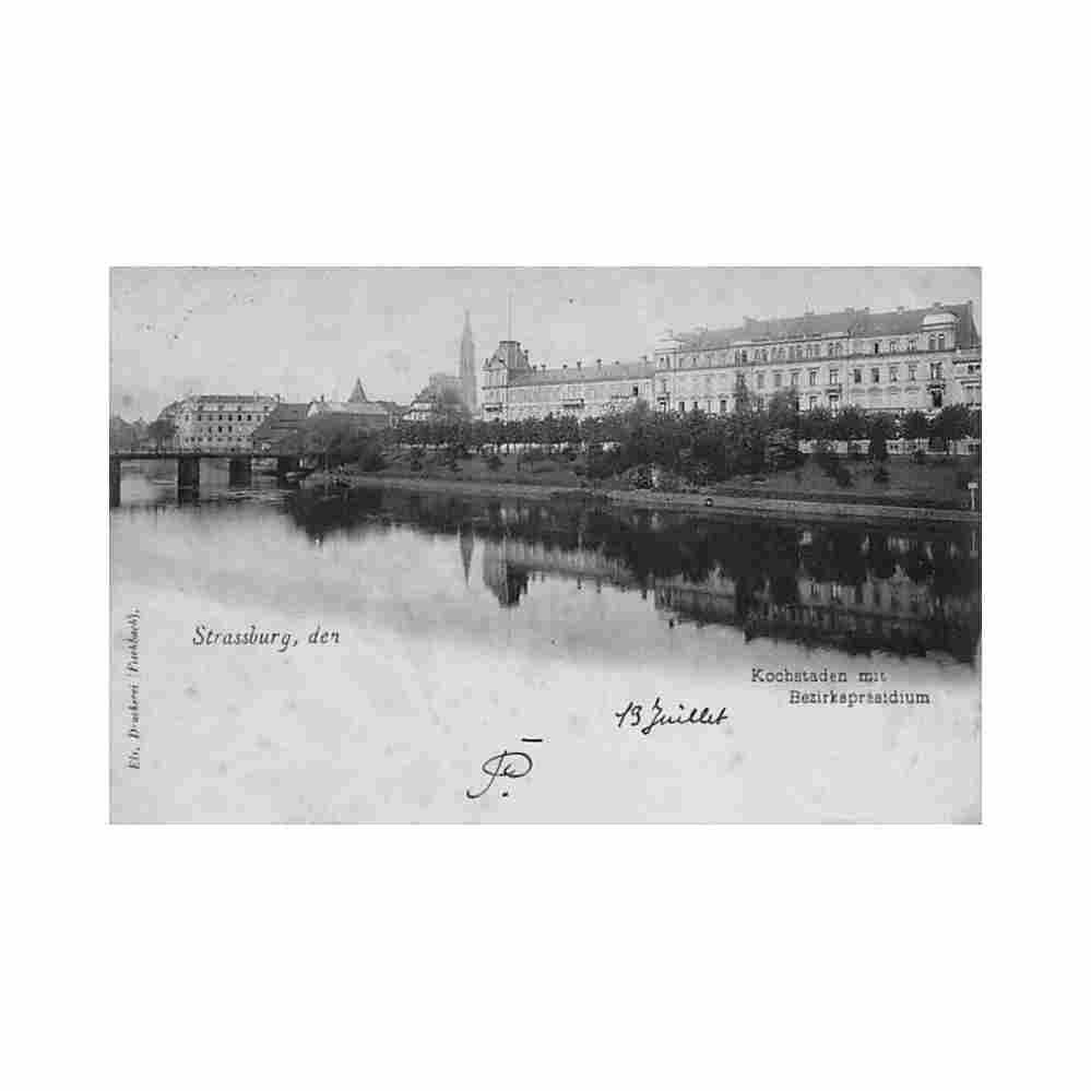 france strasbourg quai koch kochstaden ancien bezirksprasidium ecole engees ed els druckerei fischbach Vintage A4 Photo Print