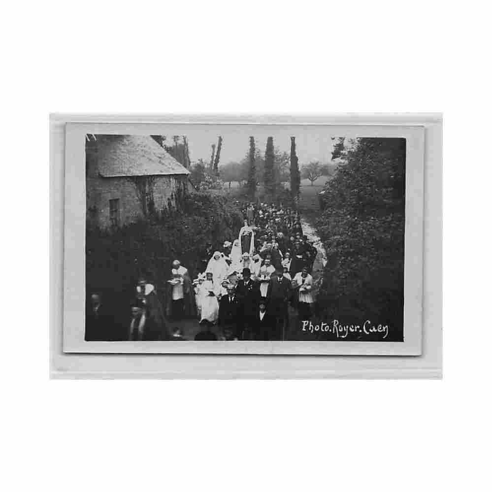 france varaville 14 inauguration de sainte therese carte ed royer a caen Vintage A4 Photo Print