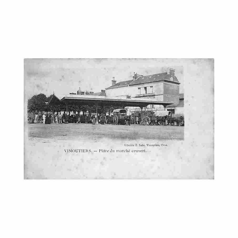 france vimoutiers 61 place du marche couvert ed e salle Vintage A4 Photo Print