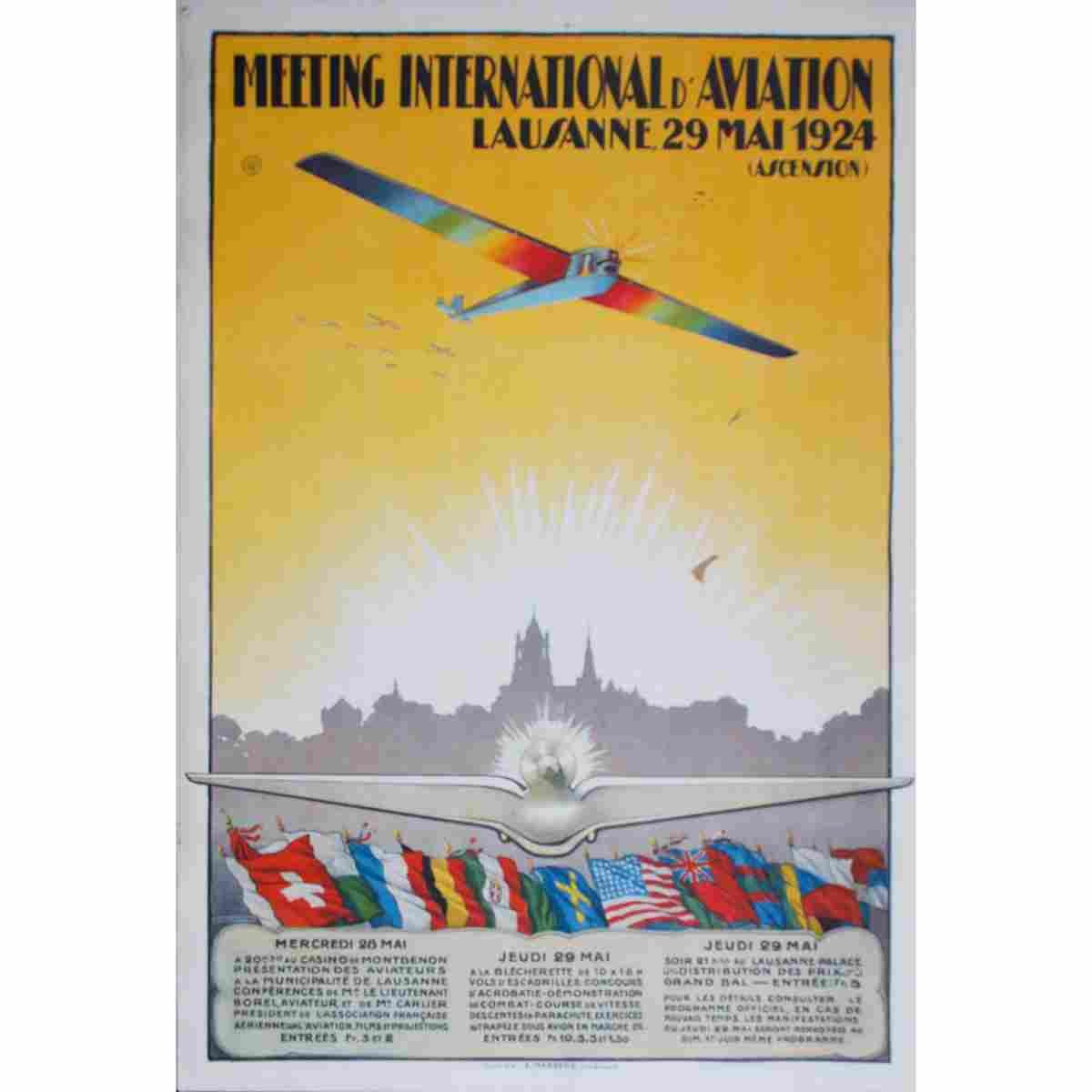 francis de jongh meeting international d aviation lausanne 1924 2 Advert A4 Photo Print
