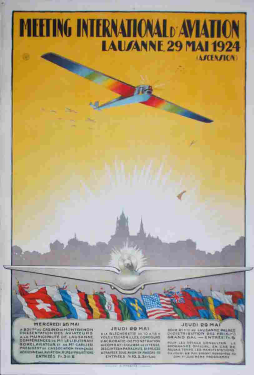 francis de jongh meeting international d aviation lausanne 1924 4 Advert A4 Photo Print