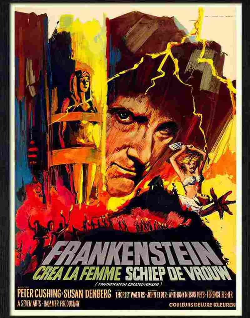 frankenstein created woman hammer films horror movie poster Advert A4 Photo Print