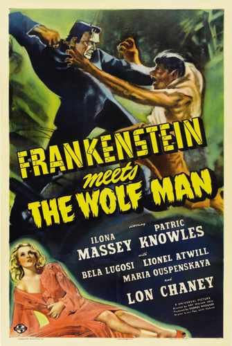 frankenstein meets wolf man  01 film star poster A4 Photo Print