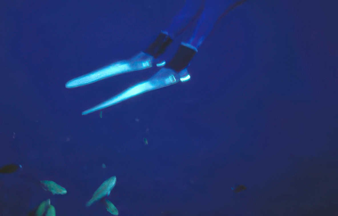 freedivers ocean blue Vintage A4 Photo Print