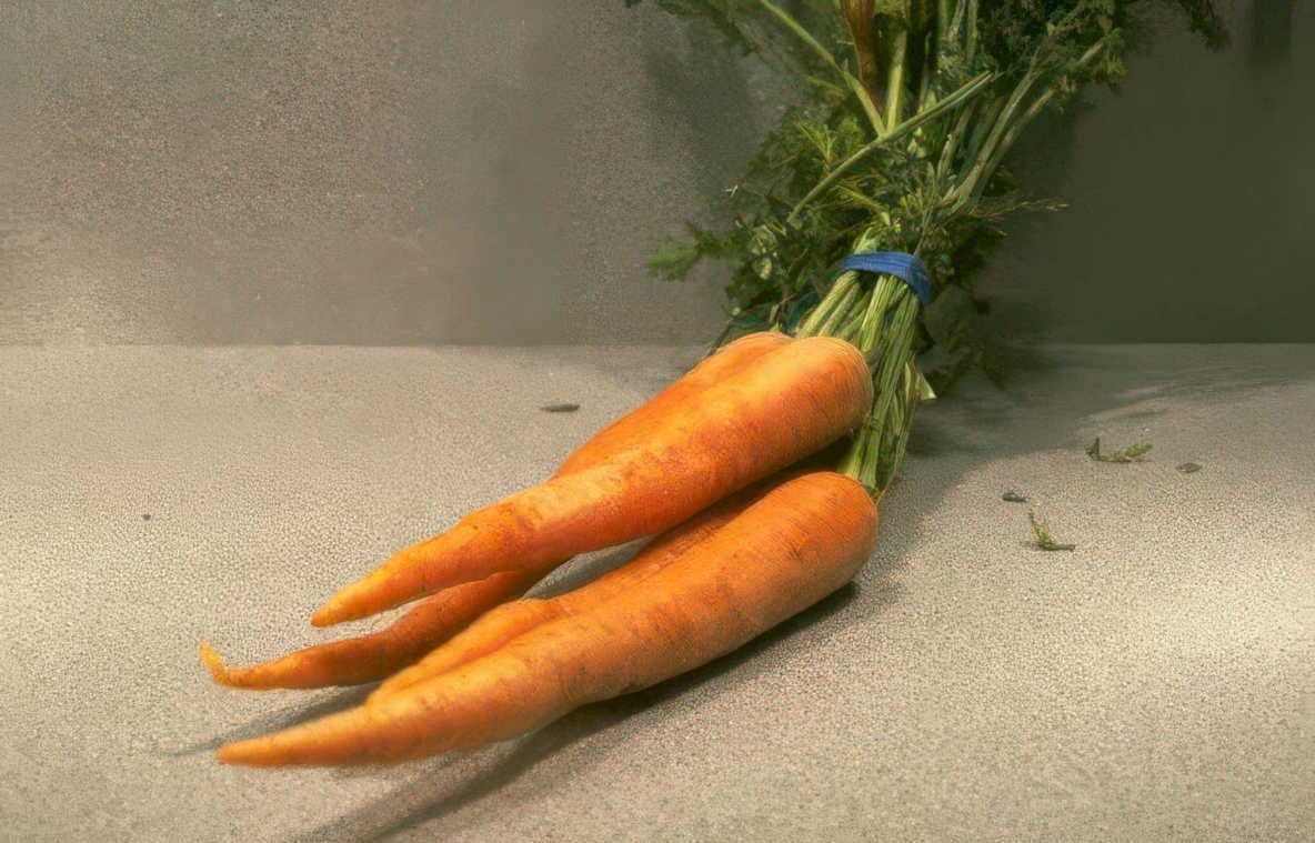 fresh carrots produce Vintage A4 Photo Print