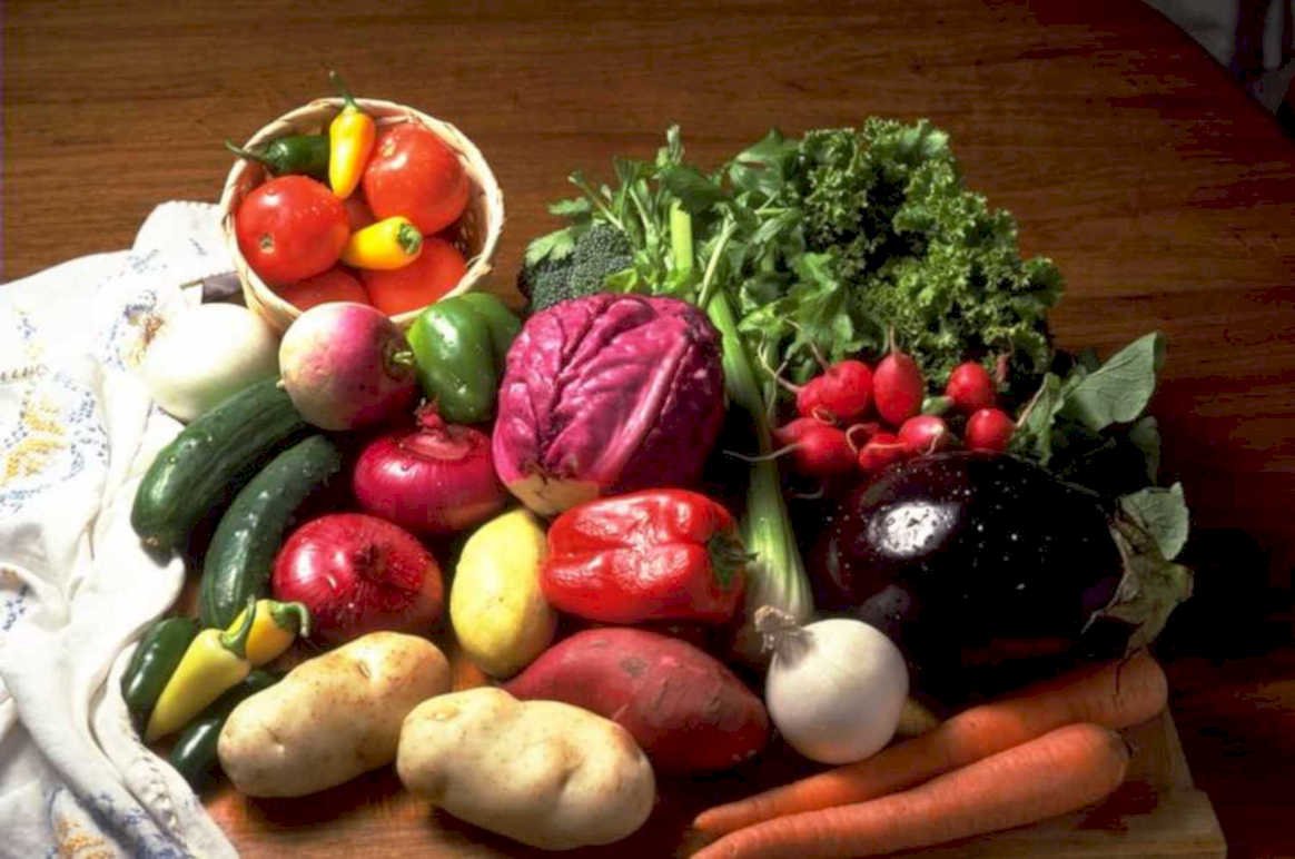 fresh produce table 1980s 1990s A4 Photo Print