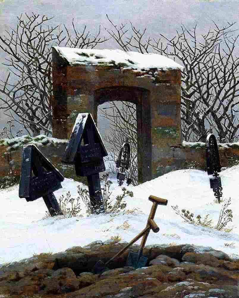 fried Graveyard Under Snow Art A4 Photo Print