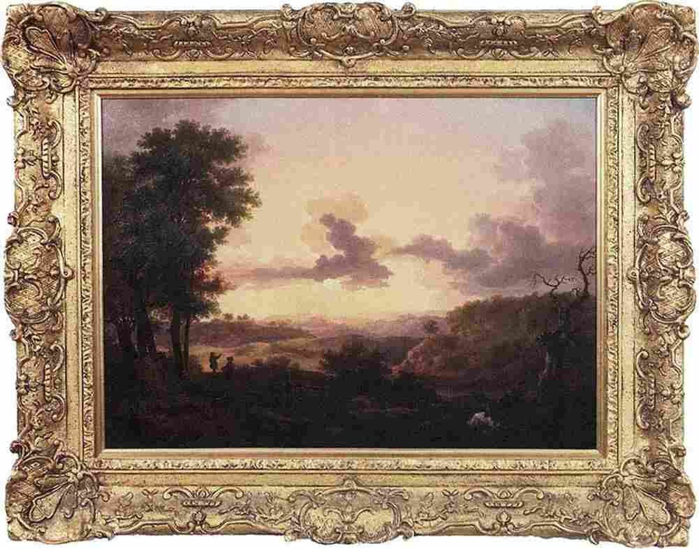 friedrich Figures in an Extensive Landscape at Sunset Art A4 Photo Print