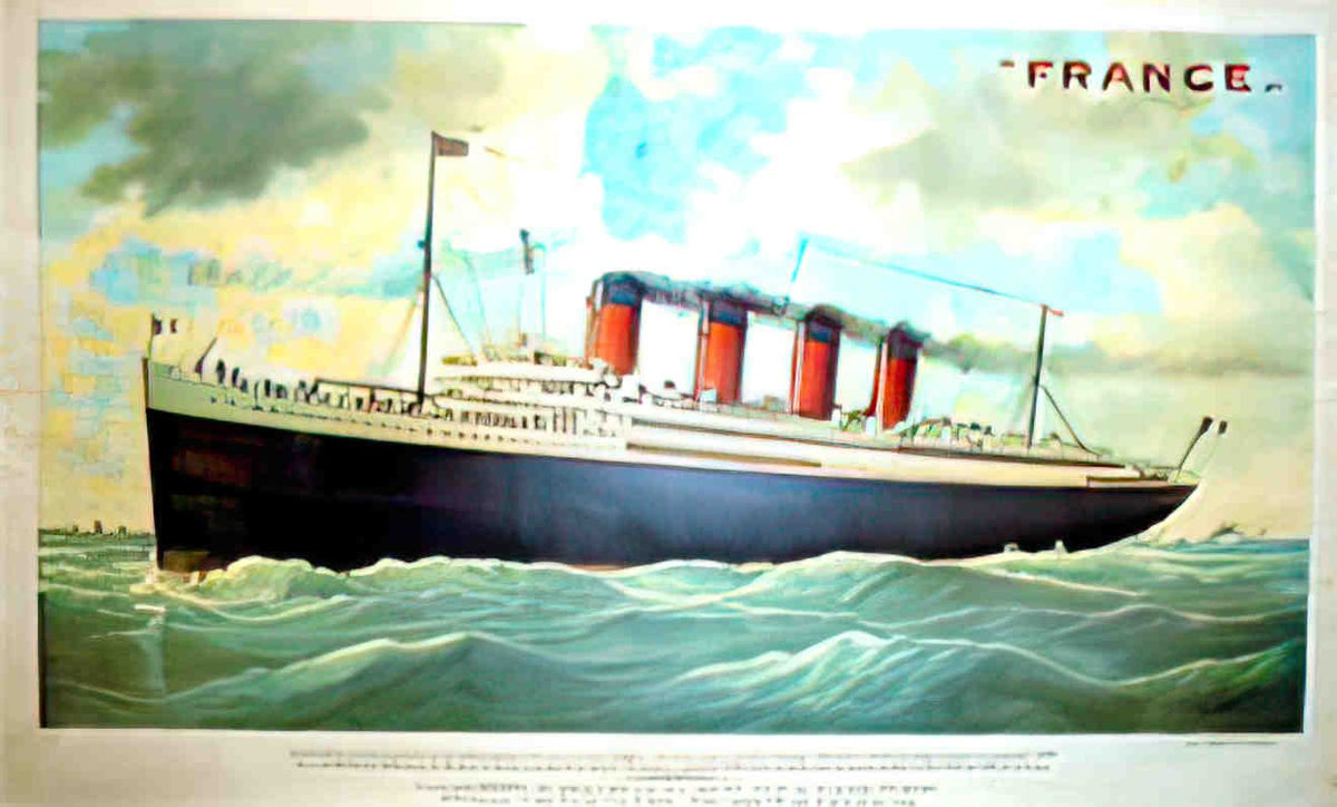 frontFranceBoat Advert A4 Photo Print