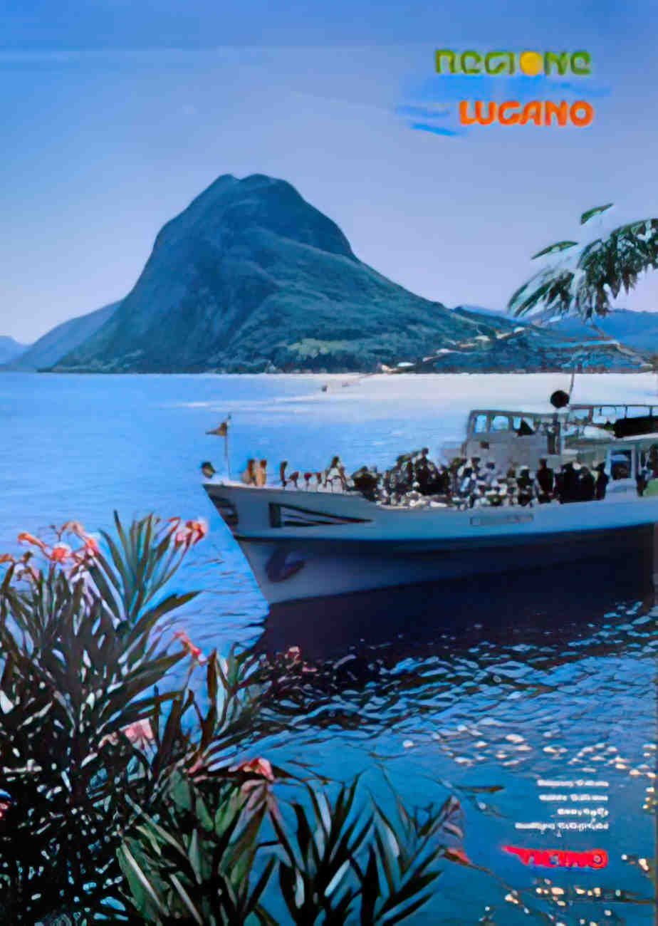 frontLuganoboat Advert A4 Photo Print