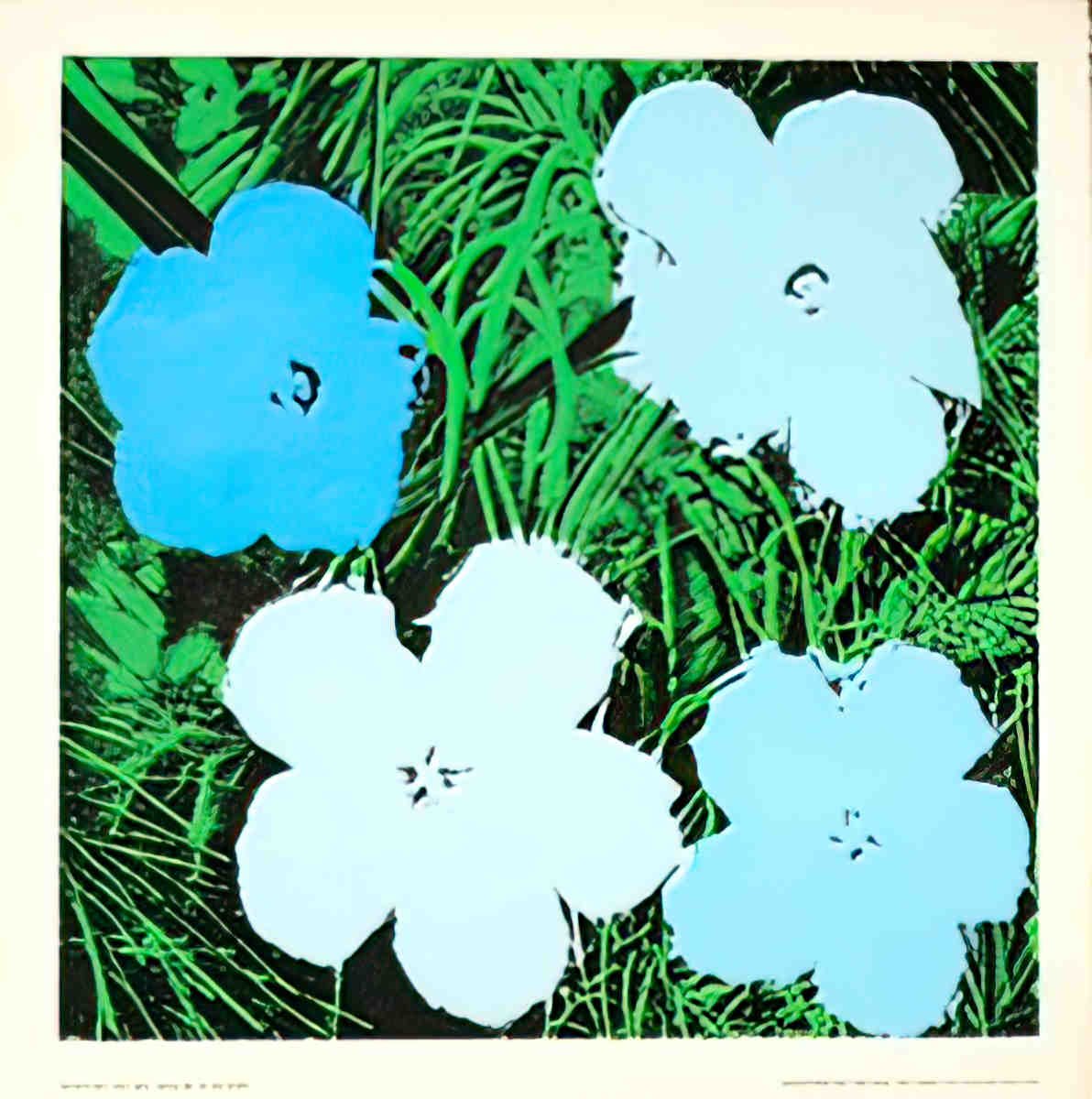 frontWarholFlowerBlu Advert A4 Photo Print