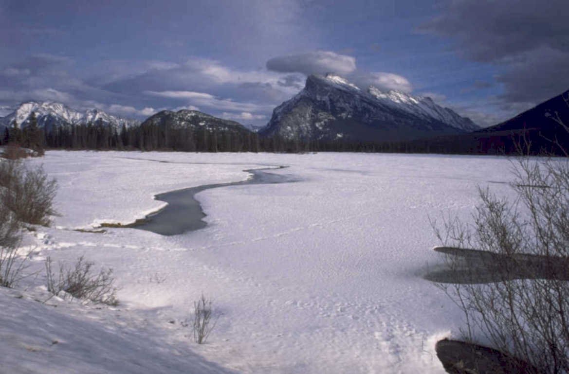 frozen river banff 1980s 1990s A4 Photo Print 42
