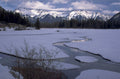 frozen river mountains 1980s 1990s A4 Photo Print