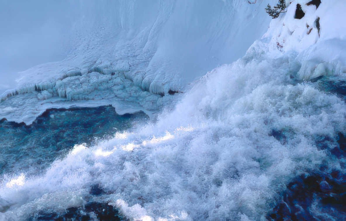 frozen waterfall niagara Vintage A4 Photo Print