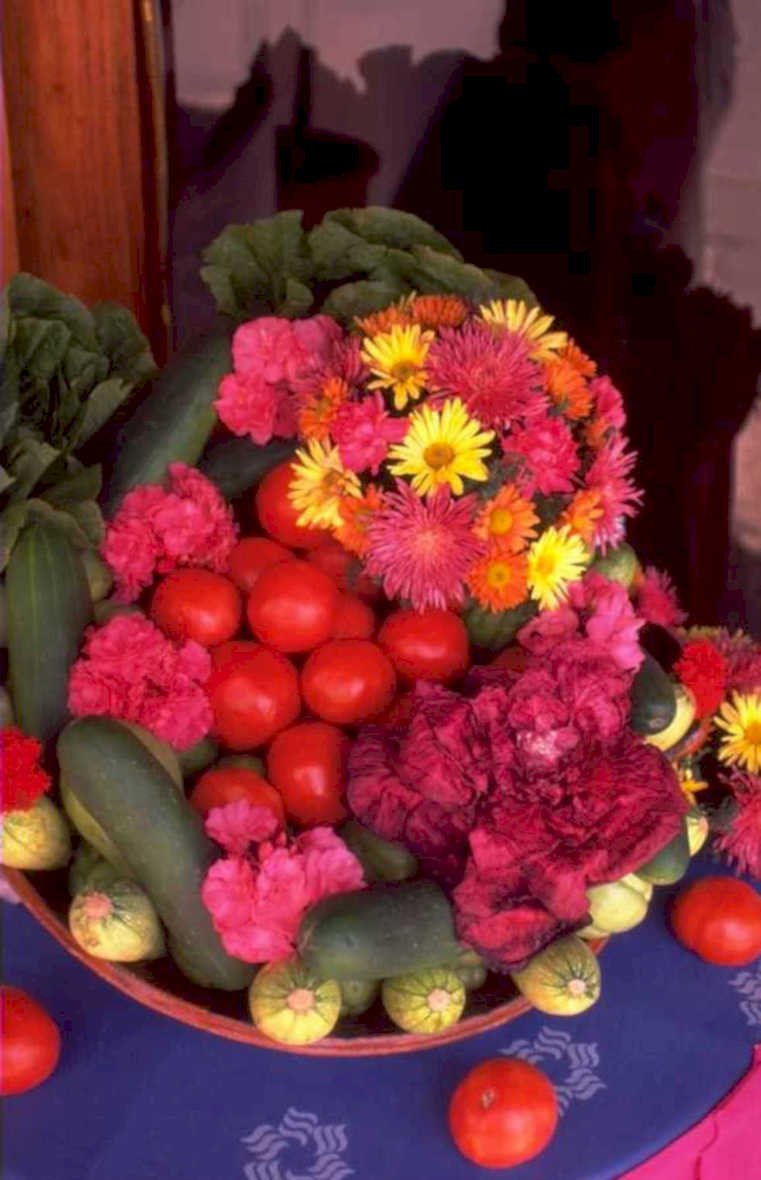 fruit vegetable platter 1980s 1990s A4 Photo Print