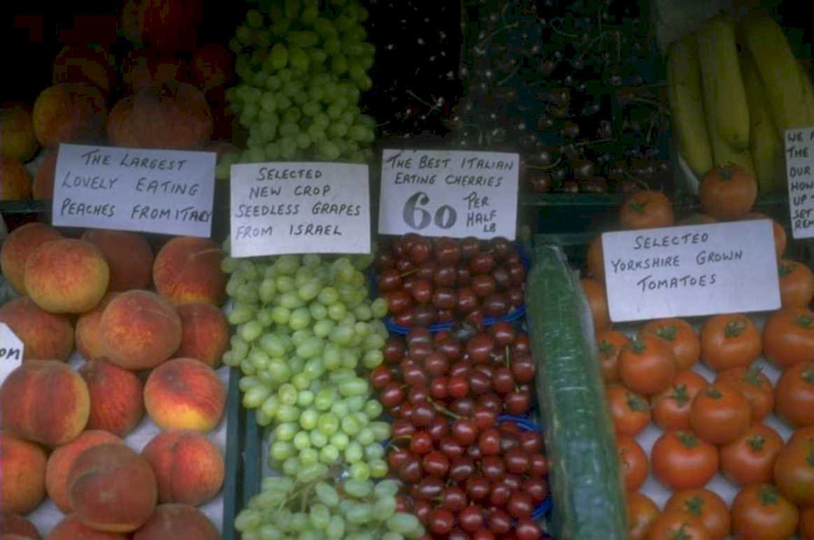 fruit vegetables market 1980s 1990s A4 Photo Print