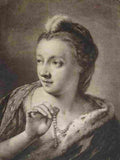 fry Lady with Pearls mezzotint Art A4 Photo Print