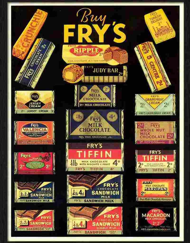 frys chocolates 1930s Advert A4 Photo Print