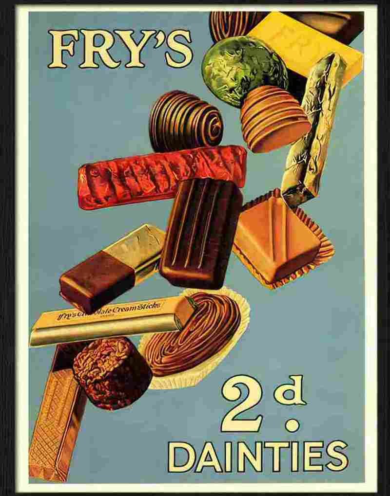 frys dainties chocolates 1930s Advert A4 Photo Print