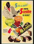 frys five centres chocolate 1957 Advert A4 Photo Print