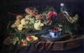 fyt still life with fruit and Parrot Art A4 Photo Print
