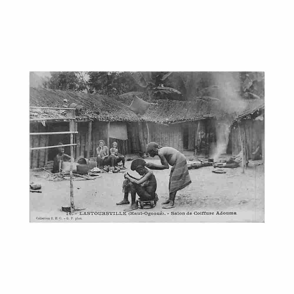 gabon lastourville salon de coiffure adouma ed sho 16 Vintage A4 Photo Print