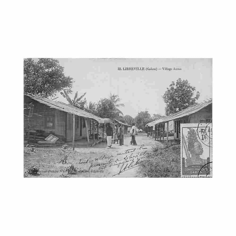 gabon libreville village azoua demba n diaye 32 gabon libreville village azoua ed demba n diaye 32 Vintage A4 Photo Print