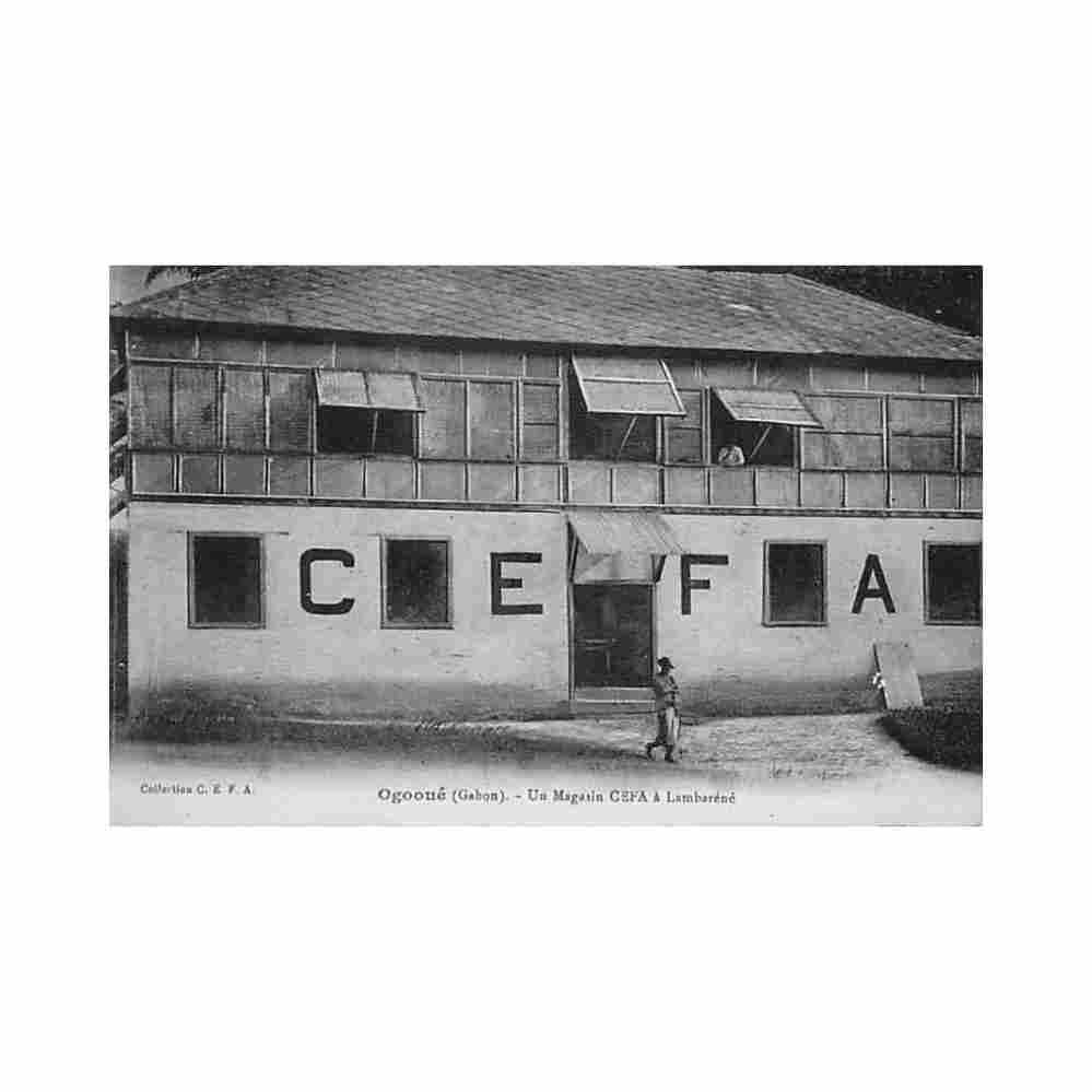 gabon ogoue a cefa store in lambarene cefa gabon ogoue un magasin cefa a lambarene ed cefa Vintage A4 Photo Print