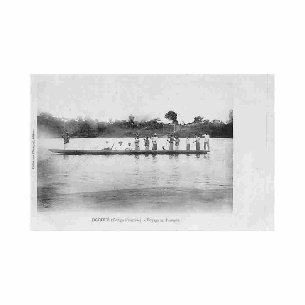 gabon ogoue voyage en pirogue ed champel Vintage A4 Photo Print