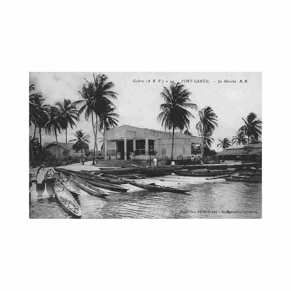 gabon port gentil le marche ed bloc freres 34 Vintage A4 Photo Print