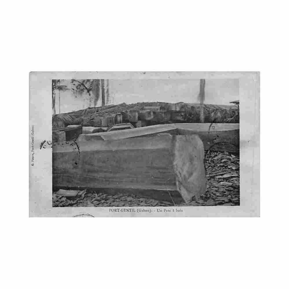 gabon port gentil un parc a bois ed g faure Vintage A4 Photo Print
