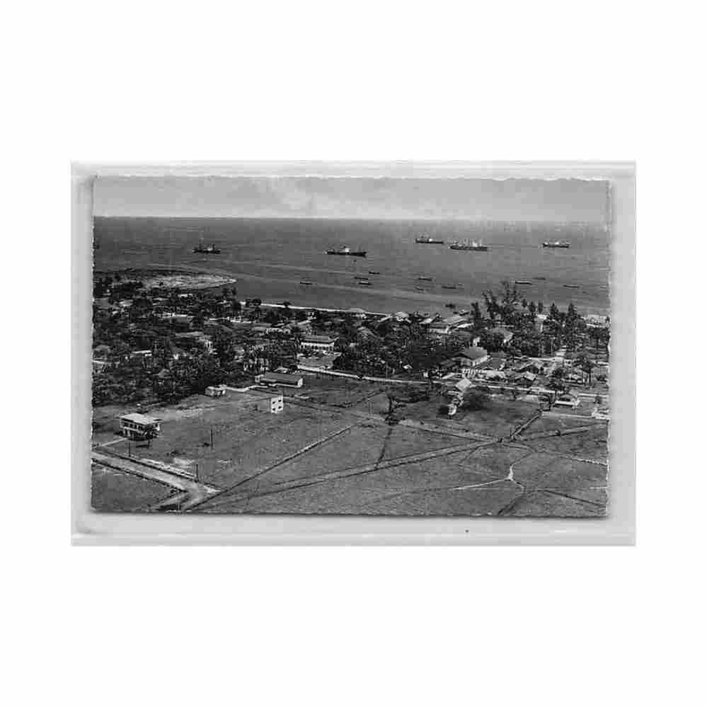 gabon port gentil vue aerienne ed j garnier Vintage A4 Photo Print