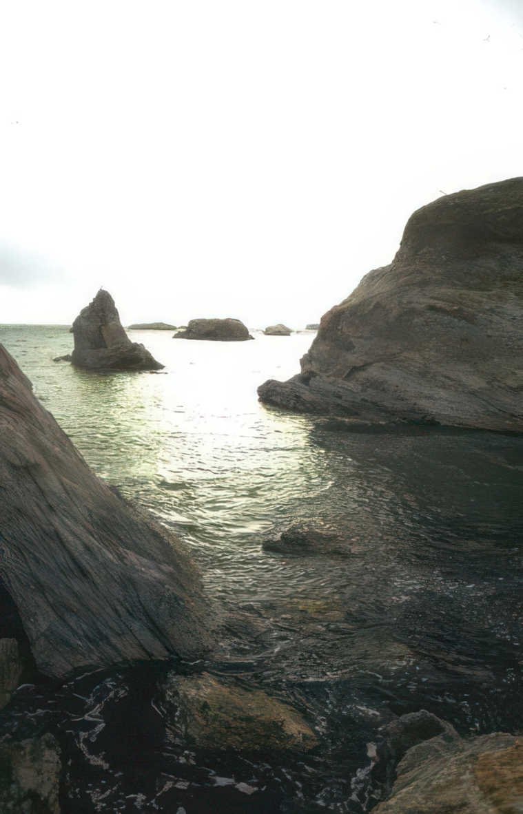 galicia coast rocks Vintage A4 Photo Print