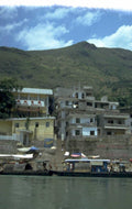 ganges boat buildings 1980s 1990s A4 Photo Print