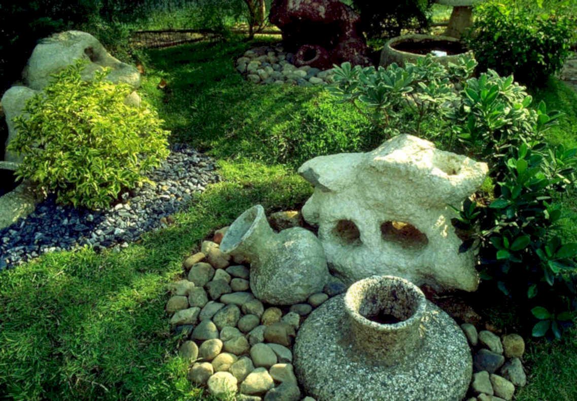 garden stone fountain1980s 1990s A4 Photo Print