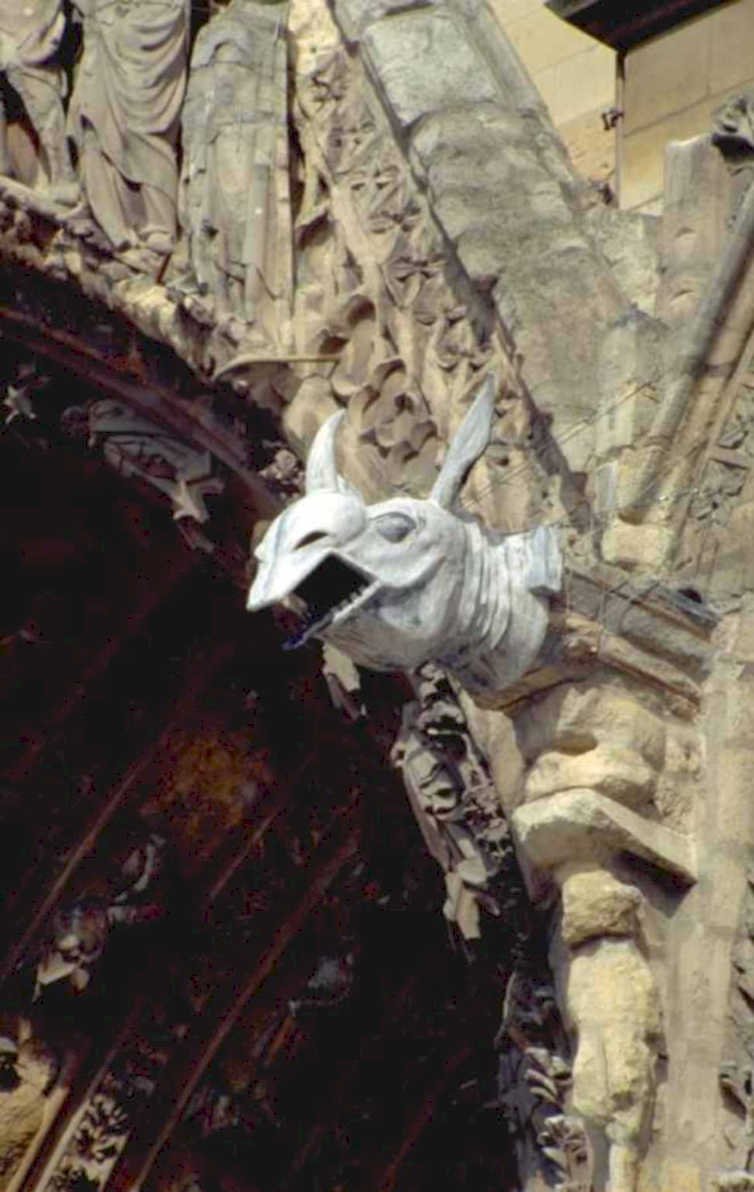 gargoyle cathedral detail 1980s 1990s A4 Photo Print