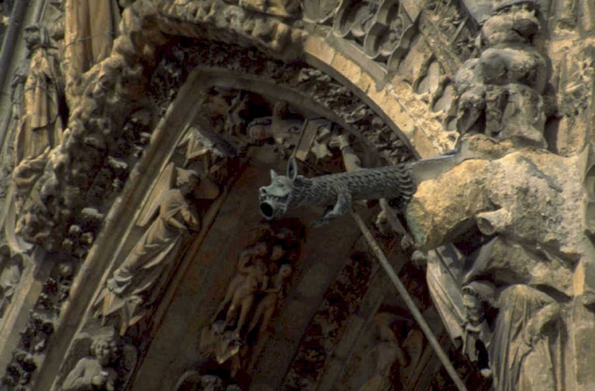 gargoyle stone archway 1980s 1990s A4 Photo Print