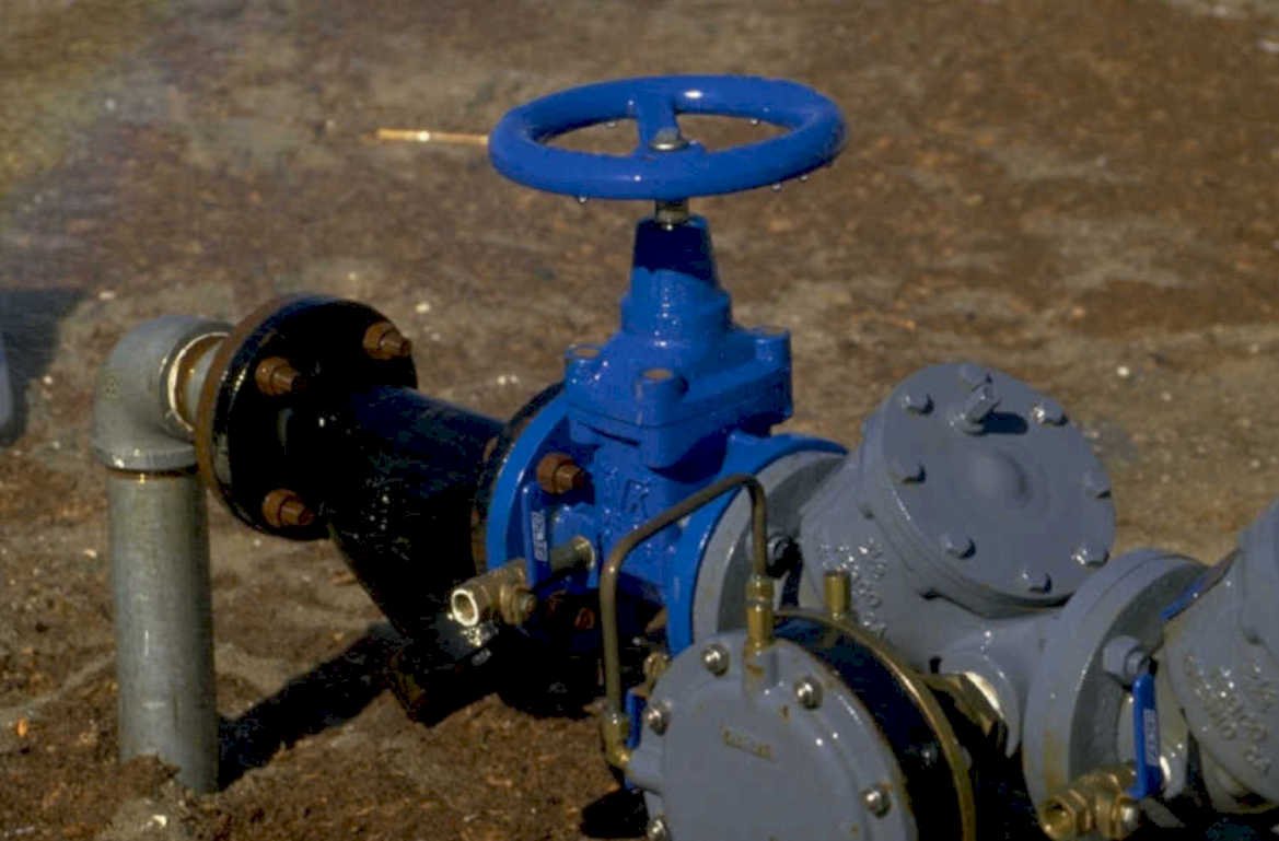 gate valves blue 1980s 1990s A4 Photo Print