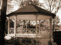 gazebo park scene Vintage world war A4 Photo Print